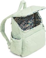 Sac à dos matelassé en nylon pour femme, design puffer, léger, vert sauge, imperméable, sac de voyage tendance pour filles