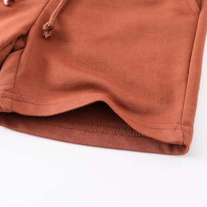 Short en coton de couleur unie personnalisé de haute qualité 100% coton polaire formation joggers course décontracté français éponge enfants short de survêtement - Product Image 3