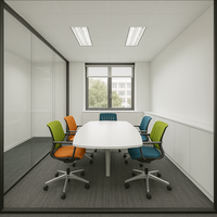 Cloison pliante en verre trempé et aluminium pour salles de conférence, bureaux, cuisines, entrepôts extérieurs, gymnases, écoles
