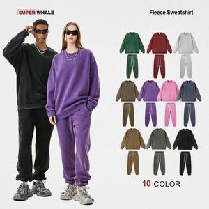 Sudadera Deportiva Unisex de Alta Calidad con Cuello Redondo, Estilo Velour, Personalizable, para Hombre, Gruesa, Lavada al Ácido, con Efecto Desgastado, Estilo Jogger - Product Image 2