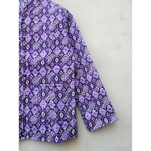 Veste matelassée violette vintage faite à la main pour femmes, rayure élégante, impression élégante, coton biologique de meilleure qualité, lin - Product Image 3