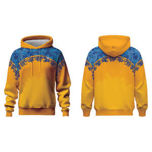 Sweat à capuche à manches longues personnalisé pour vêtements de sport respirant imprimé par sublimation avec poche kangourou et cordon de serrage - Product Image 1