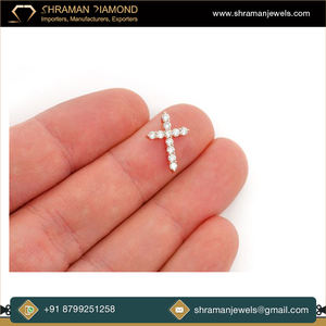 Collar con colgante de Cruz de Jesús de oro sólido de 14 quilates al por mayor, joyería religiosa cristiana religiosa de diamantes naturales, dijes colgantes finos - Product Image 4