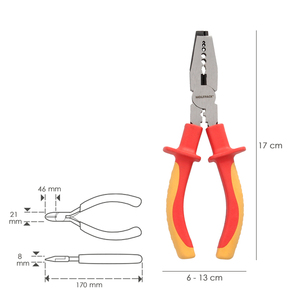 Pinze Multifunzione per Spellatura Fili 150 mm. Maniglie isolate VDE 1000V. Acciaio al Cromo Vanadio - Product Image 2