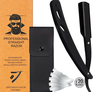 ANAAIF Kit de rasoirs de barbier forgés par poudre pour hommes Rasoir droit pour l'épilation du corps Outil de rasage pour le toilettage - Product Image 1