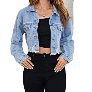 Abrigos de mezclilla azul para mujer, Tops holgados de manga larga para primavera y otoño, Chaquetas vaqueras femeninas combinables de estilo coreano, prendas de vestir exteriores para mujer, 2017 - Product Image 1