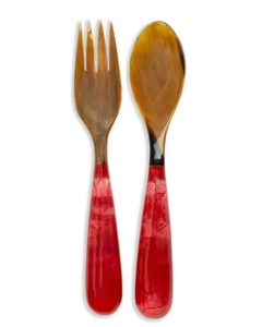 Premium Buffalo Horn Salad Server Set Eco-Friendly Dishwasher <b>Safe</b> Salad <b>Tools</b> for Home Kitchen Weddings Parties Stylish Durable - Product Image 1