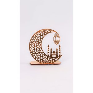 Candelabro de Acrílico con Forma de Media Luna de Madera con Versículos del Decret, Código de Stock 1288, Regalos de Ramadán - Product Image 1