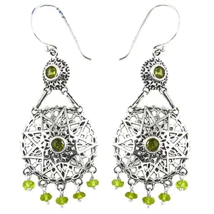 "<b>Gold</b> Plated Freshwater Pearl & Emerald Flower Drop <b>Earrings</b> for Women's Wedding Jewelry" - Product Image 1