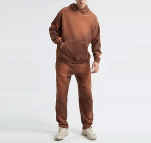 Fabricantes de ropa de Pakistán pantalones acampanados personalizados Vintage lavado ácido sol desteñido Puff estampado algodón Jogging chándal para hombres - Product Image 3