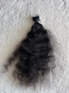 Extensiones de cabello Remy con cinta virgen de lujo de 100g sin procesar de fábrica India directa Color de cabello Natural suave grueso Grado Superior Premium - Product Image 4