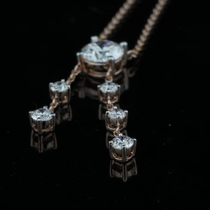 Lujo VS1 Claridad Lab-Grown Pear Cut 18/14Kt Oro blanco Collar de diamantes IGI Certificado Ocasión de boda y fiesta de moda - Product Image 1