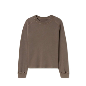Unisex Khaki Cotton Blended <b>Fleece</b> Sweatshirt Custom Oversized Pullover Crewneck Plain Streetwear Casual Warm Winter <b>Jumper</b> - Product Image 1