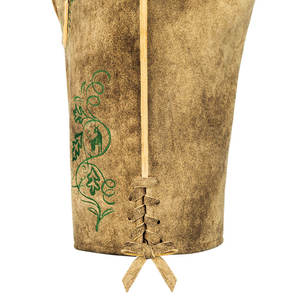 Shorts en cuir bavarois pour hommes, style tendance, fermeture éclair écologique, design uni décontracté - Product Image 2