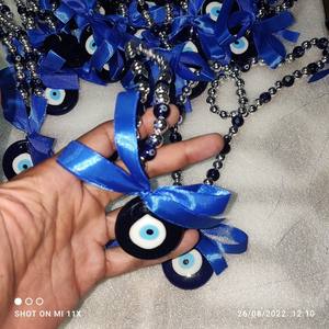 FENG SHUI BLUE GLASS EVIL EYE CAR/mur/porte suspendue pour la PROTECTION/ornement spirituel suspendu à - Product Image 2