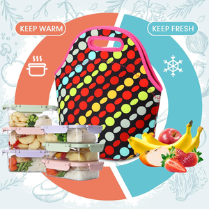 Sac à déjeuner isotherme en néoprène, sac fourre-tout réutilisable avec fermeture éclair pour les voyages en plein air, les pique-niques, le bureau - Product Image 2