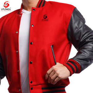 แจ็กเก็ตฤดูหนาวคุณภาพสูงเสื้อสเวตเตอร์ผู้ชายเสื้อแจ็คเก็ตหนังมีแขนเสื้อแจ็คเก็ตตัวอักษร - Product Image 3