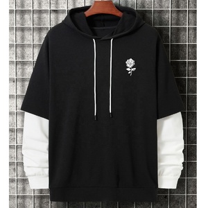 คุณภาพสูงStreetwearผู้ชายที่กําหนดเองHoodiesเสื้อผ้าฝ้ายธรรมดาผู้ชายHooded Crewneck Custom Hoodies - Product Image 1