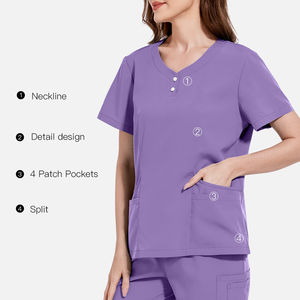Logotipo personalizado Hombres Mujeres Unisex Enfermera Quirúrgico Scrubs Traje Doctor Médico Hospital Uniforme Conjunto Top Jogger Pantalones Scrubs Uniformes Conjunto - Product Image 2