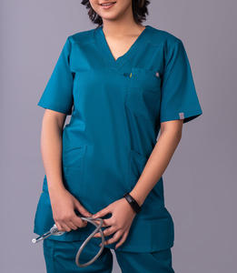 Conjunto de Uniformes Médicos de Verano de Alta Calidad, Unisex, Manga Corta, Poliéster y Spandex - Product Image 1