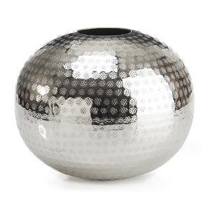 Jarrón moderno de lujo con esfera de Metal martillado, Decoración de mesa de comedor de madera pulida, gran regalo para el hogar para el escritorio seco - Product Image 1