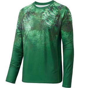 Camisa de Pesca de Manga Larga para Hombre, Estampado Verde, Protección Solar UPF 50, Anti-UV, Poliéster - Product Image 1