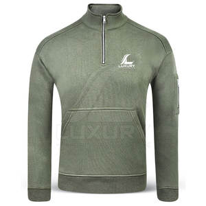 Sweat-shirts à demi-zip unis, imprimés numériquement, respirants, en coton écologique, style toutes saisons - Product Image 1