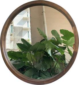 Espejo Redondo de Pared con Marco de Madera Natural, Espejo Decorativo - Product Image 4