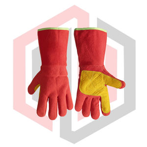 Gants de soudage en cuir rouge renforcés, résistants à la chaleur, au feu, antistatiques, pour Mig Tig Stick Forge BBQ Cheminée, résistants aux déchirures, 11 oz - Product Image 5