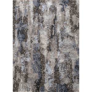 Tapis Uvenuti noué à la main en laine et soie de bambou, motif abstrait rectangulaire ivoire pour la maison et la chambre, viscose, fait main, modèle n° 7039 - Product Image 1