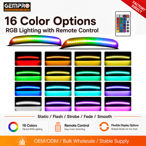 Pour Dodge Charger 2015-2021 Feux de position latéraux LED RGB avant et arrière avec clignotants séquentiels et lentille fumée Entrepôt US - Product Image 2