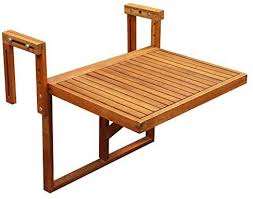 Table de balcon en Acacia 600x400 avec cadre en acier décoration de balcon - Product Image 3