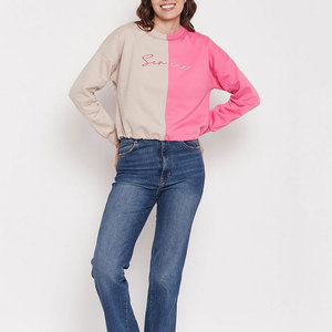 Jersey de mujer de manga larga con precio al por mayor, sudadera de mujer con cuello redondo, sudaderas de algodón a la venta - Product Image 5