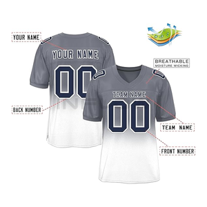 Uniformes de Fútbol Americano OEM de Alta Calidad, Tallas Grandes, Transpirables, que Absorben la Humedad, 100% Poliéster, Manga Corta, Talla Personalizada - Product Image 5