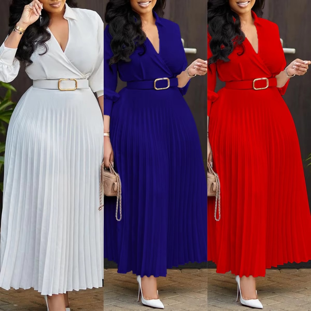 Pleated Empire Waist Dress - Elegant Maxi A-Line Style Pleated Empire Waist Dress - Elegant Maxi A-Line Style