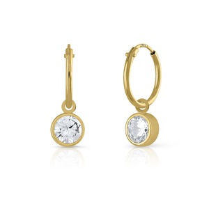 Pendientes de moda de oro sólido de 9K (disponible 10k-14k-18k) Aro Mujeres Niños Clip de oreja Tornillo Trasero Hecho en España - Product Image 1