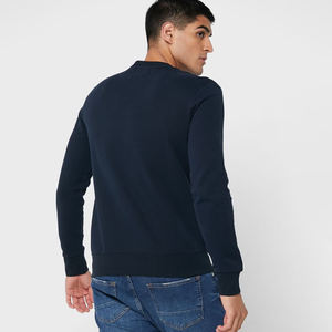 Pull pour hommes personnalisé de haute qualité OEM ODM motif col gaufré anti-rétrécissement pull tricots sweat motif solide col rond - Product Image 4