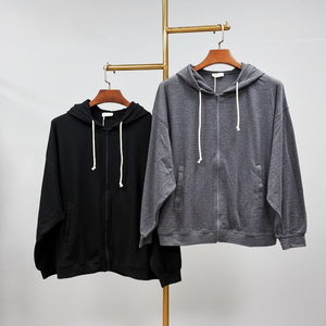 SUHE WS1511 Nouveaux ensembles de survêtements deux pièces en modal pour femmes, à capuche, manches longues, tricoté uni, tenue décontractée, taille élastique - Product Image 6