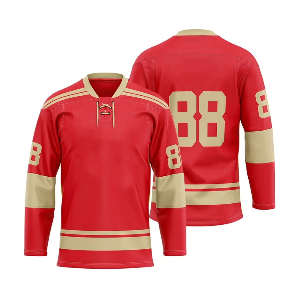 Mới nhất thiết kế đảo ngược giải quyết Twill tùy chỉnh thăng hoa Hockey Jersey 2023 thiết kế mới nhất cộng với kích thước tùy chỉnh thêu Hockey Hoo