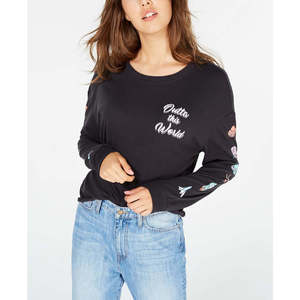 เสื้อยืดคอกลมทรงสลิมฟิตผ้าฝ้ายพิมพ์ลายอวกาศสำหรับเด็กผู้หญิง รุ่น Rebellious One Juniors ระบายอากาศได้ดี ไซส์ XS/XS สี Charcoal ไซส์ X-Large สำหรับผู้หญิง - Product Image 1