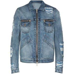 Chaqueta vaquera Vintage para hombre y cuello alto de impresión personalizada con logotipo frontal Chaquetas vaqueras hechas en Pakistán al por mayor - Product Image 1