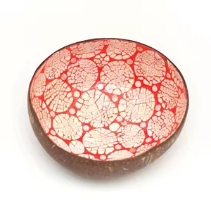 Cuencos de coco de laca de ratán vietnamita, vajilla de fiesta ecológica, cuenco de coco de muestra gratis hecho en Vietnam - Product Image 1