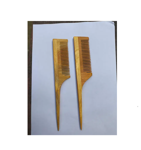 หวีไม้ธรรมชาติสำหรับการดูแลเส้นผมที่เรียบเนียนอุปกรณ์สำหรับผม2ชิ้นสำหรับราคาที่ดีที่สุดสีไม้ธรรมชาติ - Product Image 1