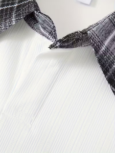 T-shirt décontracté à manches longues pour homme, col roulé, rayures latérales, coupe classique, pull-over, 100% coton, respirant, anti-froissement, printemps - Product Image 4