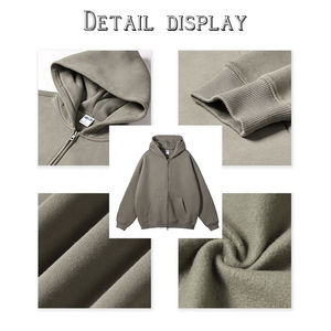 Vente en gros de pulls pour hommes de haute qualité avec impression personnalisée sweats à capuche pour hommes avec fermeture éclair de haute qualité logo personnalisé sweats à capuche zippés à double fermeture éclair - Product Image 3