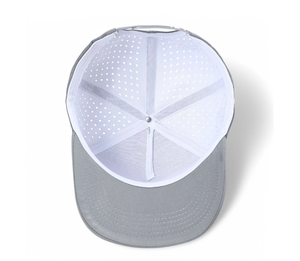 Parches bordados personalizados estructurados de 5 paneles de alta calidad, sombrero cortado con láser con Logo, gorras de Golf perforadas curvas ligeras para hombres, ciclismo - Product Image 6