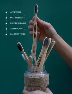 2025 Latest 100% Eco-friendly Bamboo Wooden <b>Toothbrush</b> BPA-Free Soft Bristle Charcoal <b>Toothbrush</b> with Private Label Orthodontic - Product Image 4