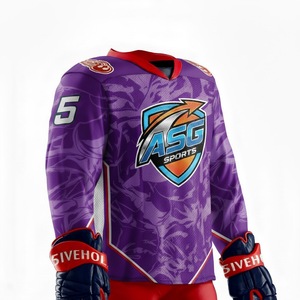 Tenues de hockey sur glace personnalisées pour adultes, 100% polyester, vêtements de sport respirants avec logo frontal, service OEM - Product Image 4