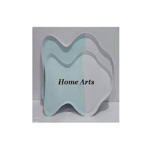 Bandeja para servir postres de acero inoxidable y cuero con bandeja para servir té y café de forma redonda de calidad superior - Product Image 5