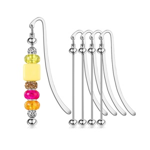 4 Pcs Hook Brass Bookmarks Glass Beaded Golden Modern Butterfly Flower <b>Tortoise</b> Book Lovers Customized Size - Product Image 4